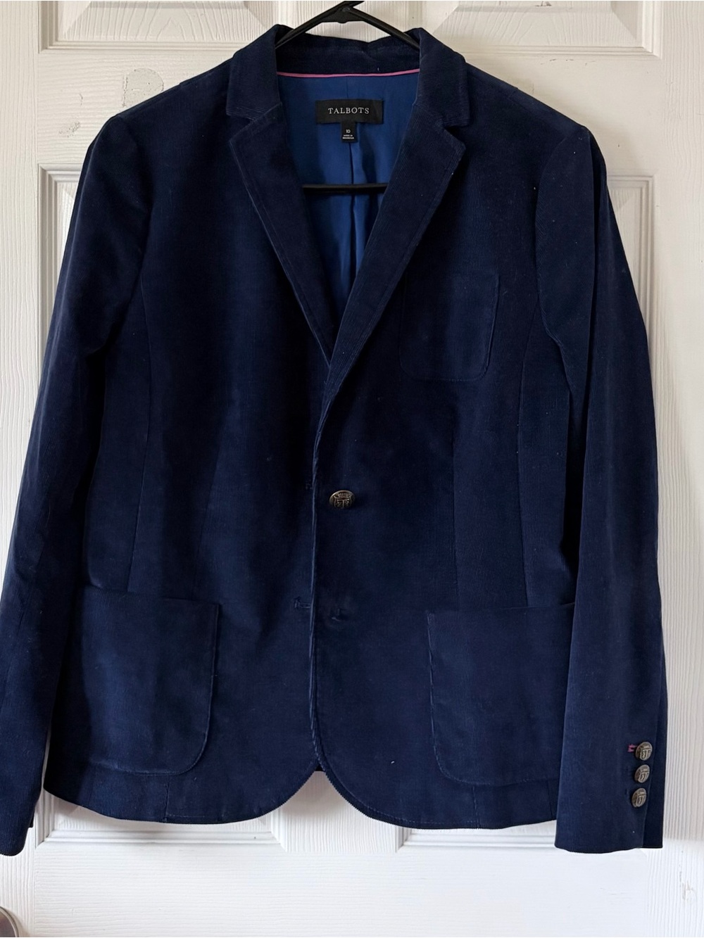 Talbots Navy Corduroy Sport Coat Blazer Women’s Sz 10